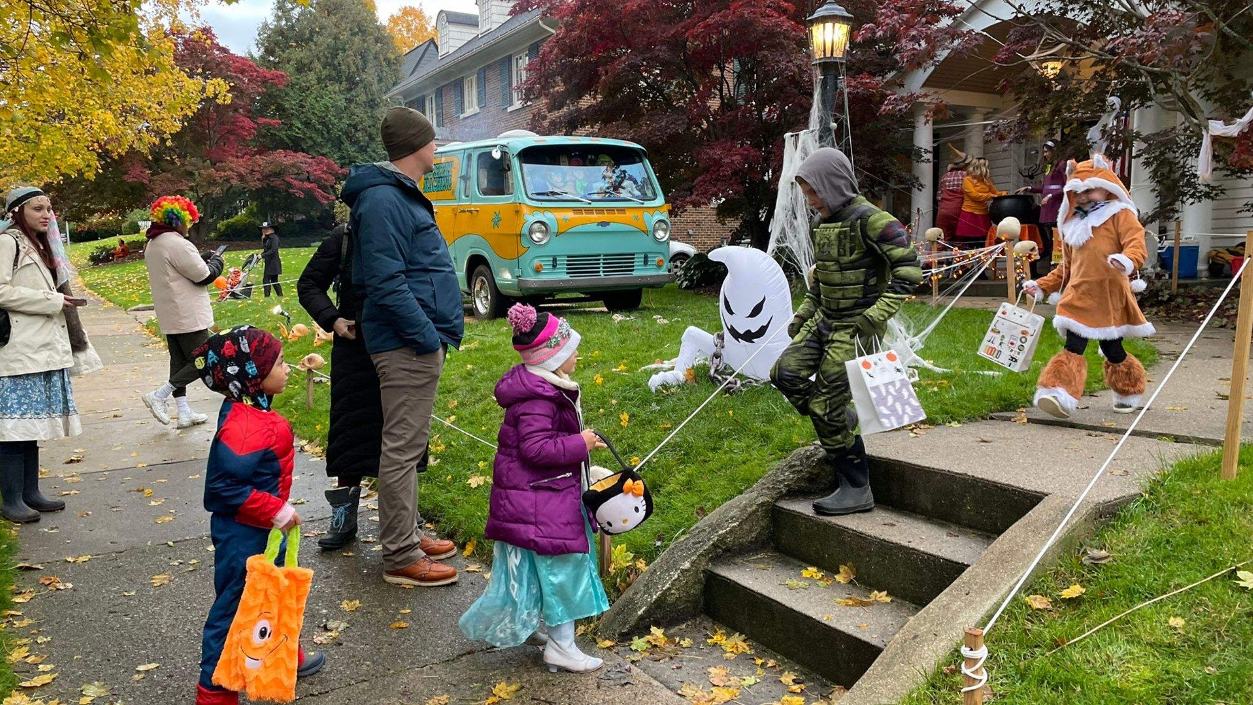 Trick-or-treaters in East Grand Rapids in 2021.