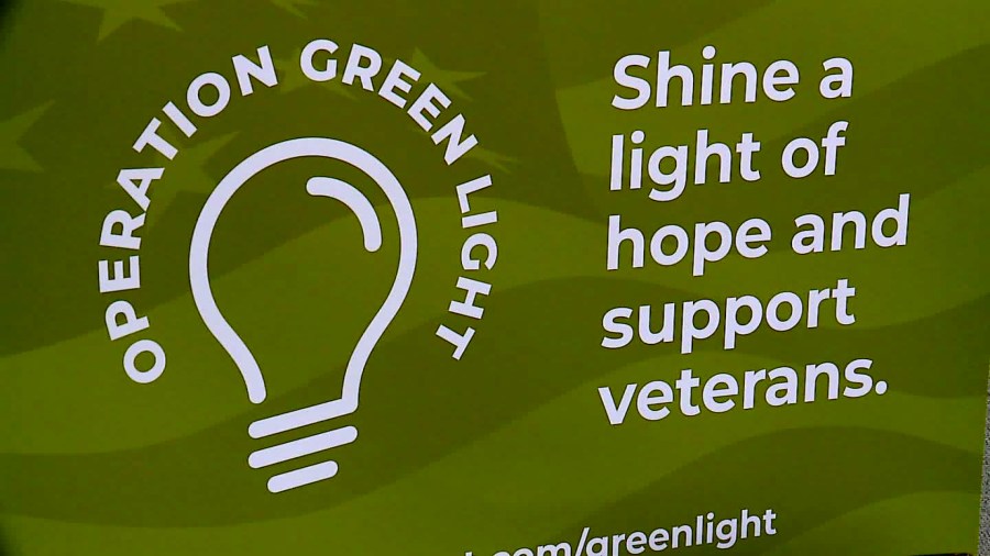 A sign promotes Operation Green Light, organized by Kent County Veterans Services. (Oct. 25, 2023)