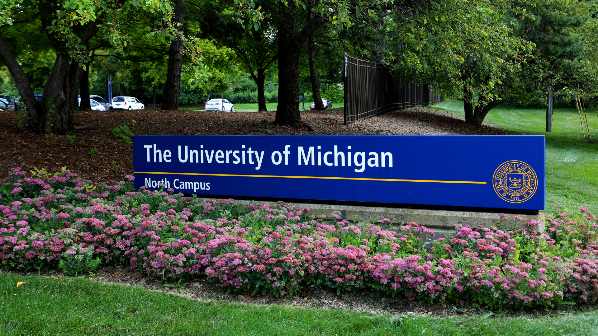 A sign that reads "The University of Michigan: North Campus"