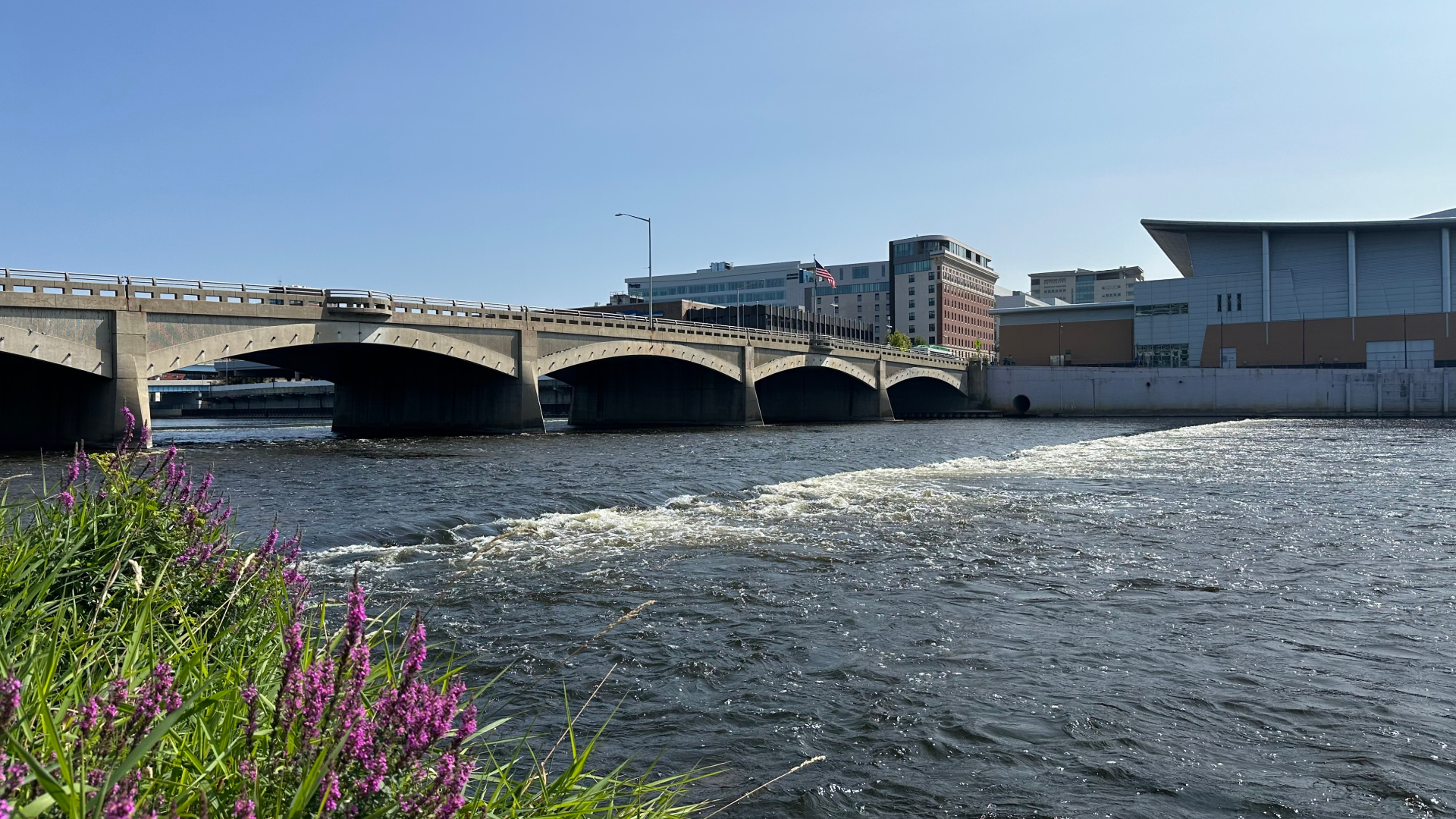The Grand River in Grand Rapids. (Aug. 22, 2024)
