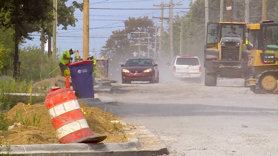 Construction along Cesar E. Chavez Avenue in Grand Rapids. (Sept. 16, 2024)