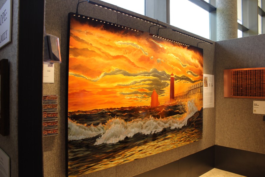 "Dynamic Sunset" by John Katerberg, displayed at the Gerald R. Ford Presidential Museum in Grand Rapids for ArtPrize 2024. (Courtesy ArtPrize)