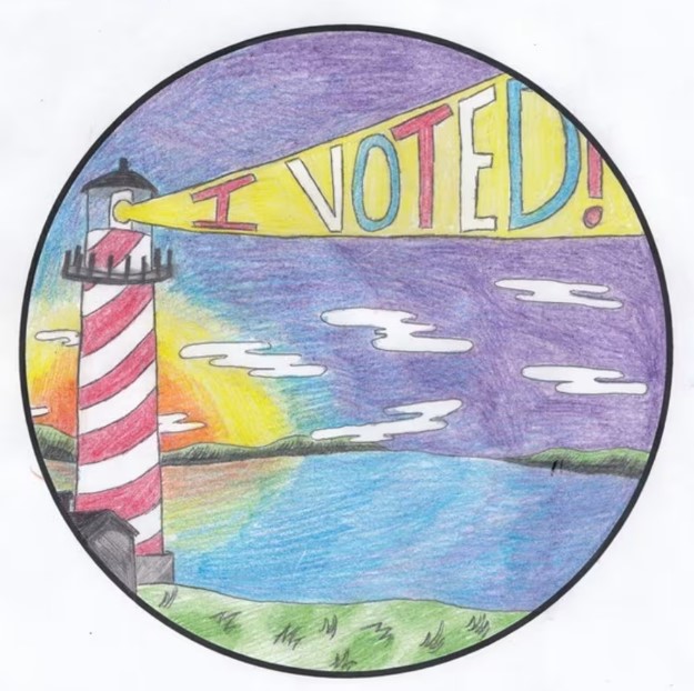 The "I voted" sticker design submitted by Andrew Brasher of Saint Louis. (Courtesy MDOS)