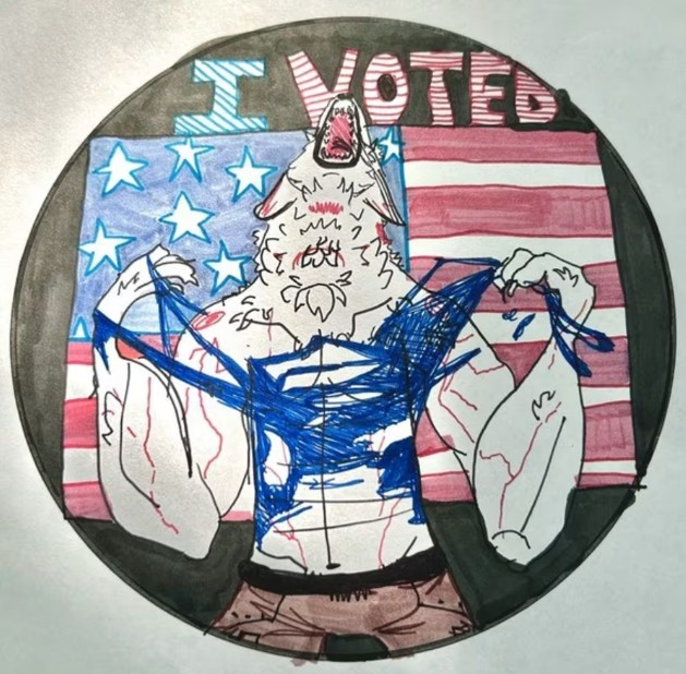 The "I voted" sticker design submitted by Jane Hynous of Grosse Pointe. (Courtesy MDOS)