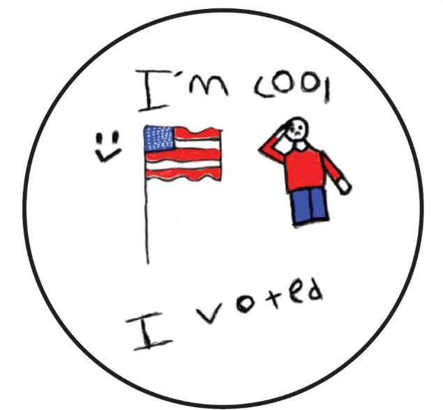 The "I voted" sticker design submitted by Katelyn Stouffer-Hopkins of Lansing. (Courtesy MDOS)