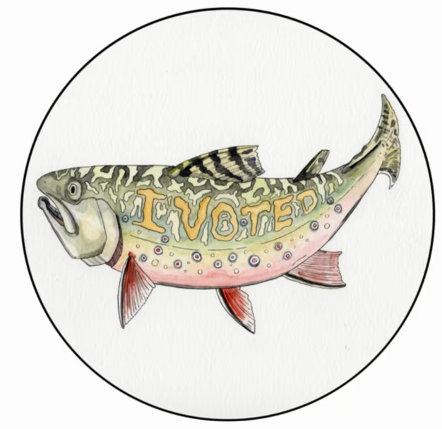 The "I voted" sticker design submitted by Madelyn VerVaecke of Livonia. (Courtesy MDOS)