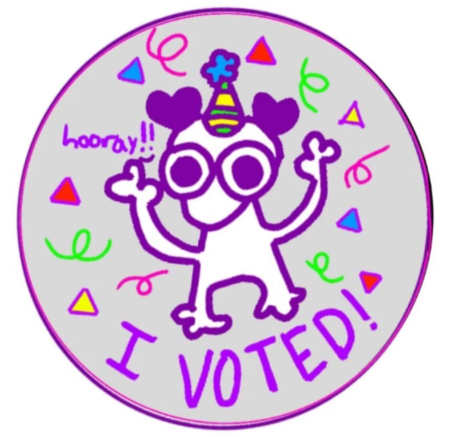 The "I voted" sticker design submitted by Olivia Smiertka of Holly. (Courtesy MDOS)