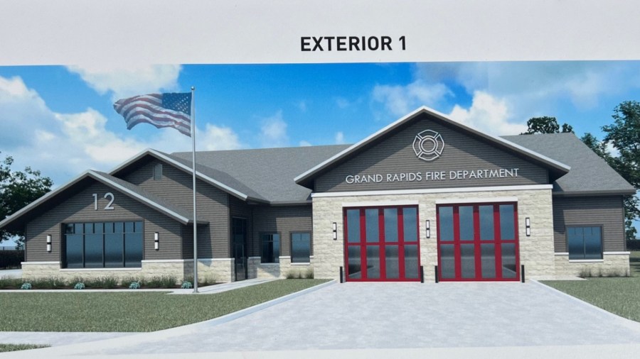 A rendering of the Grand Rapids fire station at the site of the Kendall Street Fire Station. (Sept. 17, 2024)