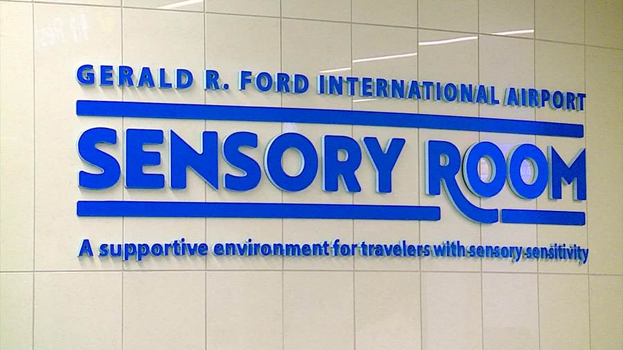 The sensory room at the Gerald R. Ford International Airport near Grand Rapids. (Sept. 25, 2024)