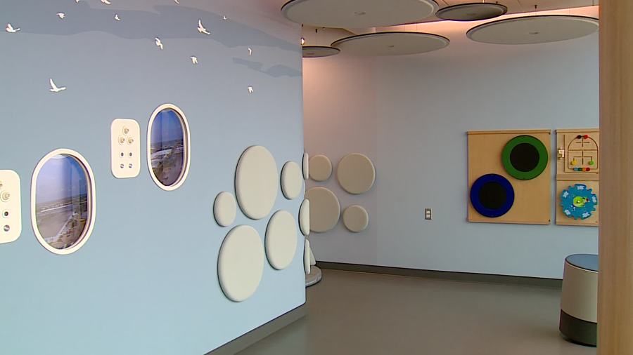The new sensory room at the Gerald R. Ford International Airport near Grand Rapids. (Sept. 25, 2024)