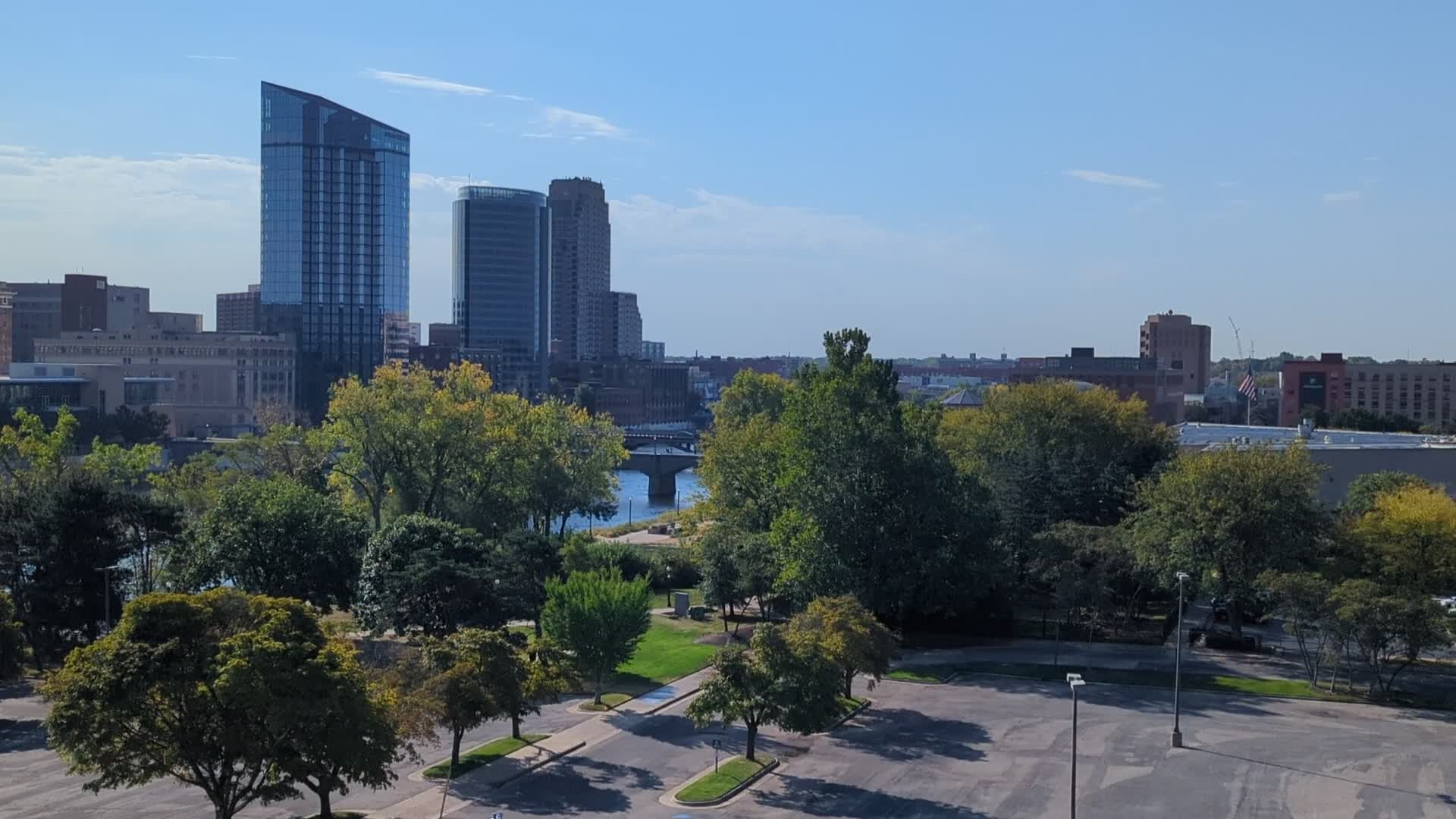 The site near the old Charley's Crab in along the Grand River in Grand Rapids targeted for redevelopment. (Sept. 19, 2024)