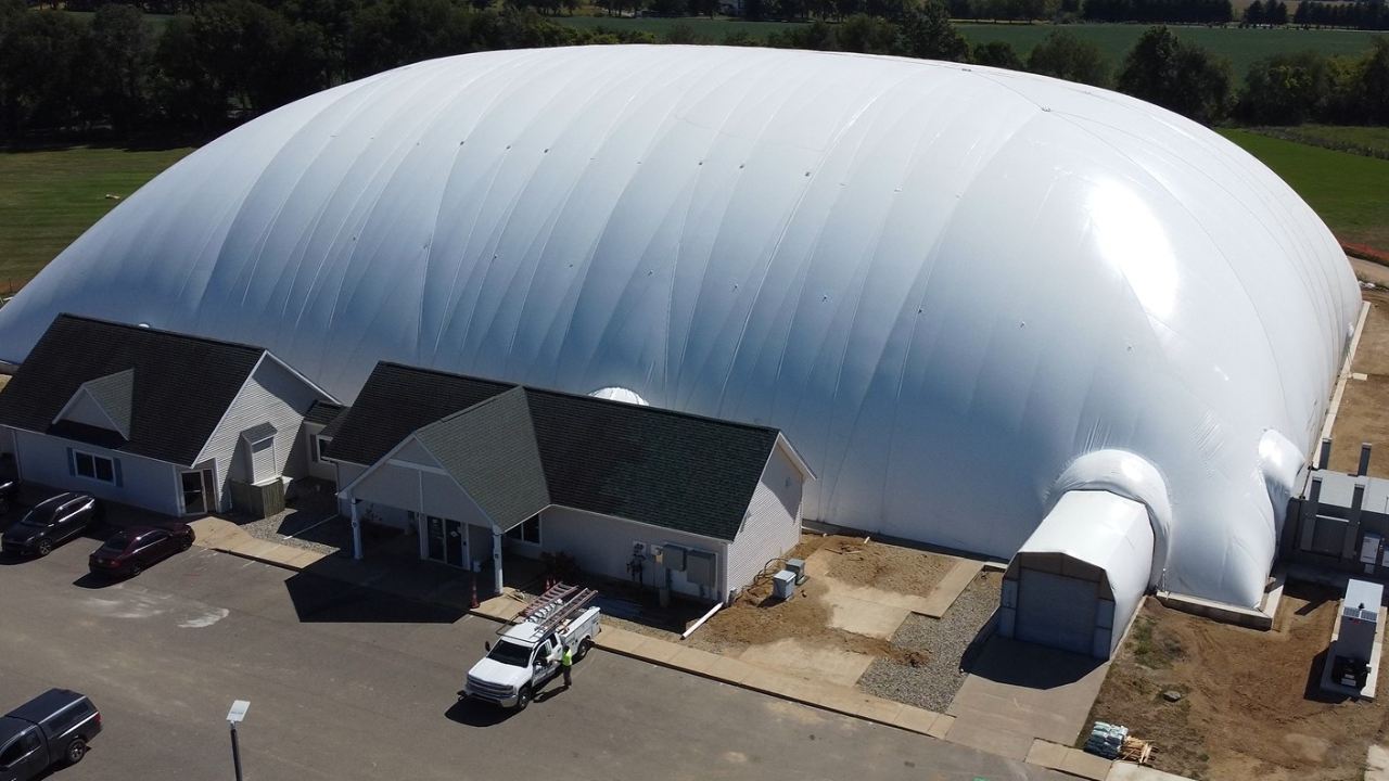 The Next Level Sports Center dome, located just outside of Schoolcraft. (Courtesy Next Level Sports Center)