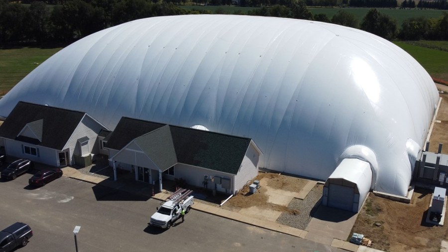 The Next Level Sports Center dome, located just outside of Schoolcraft. (Courtesy Next Level Sports Center)