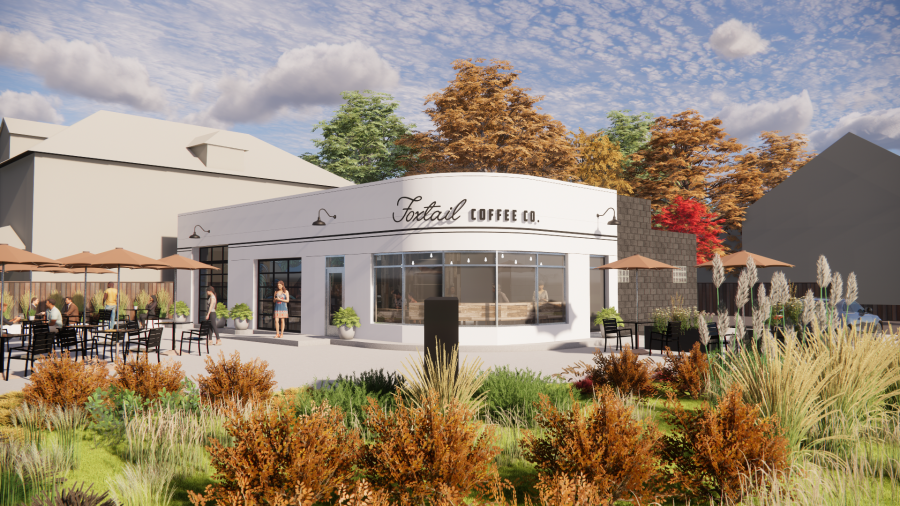 A rendering of the Foxtail Coffee location planned for Wealthy Street. (Courtesy Baton Collective)