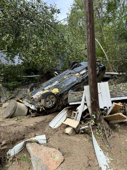 Destruction left behind by Hurricane Helene in North Carolina. (Courtesy Michigan Task Force 1)
