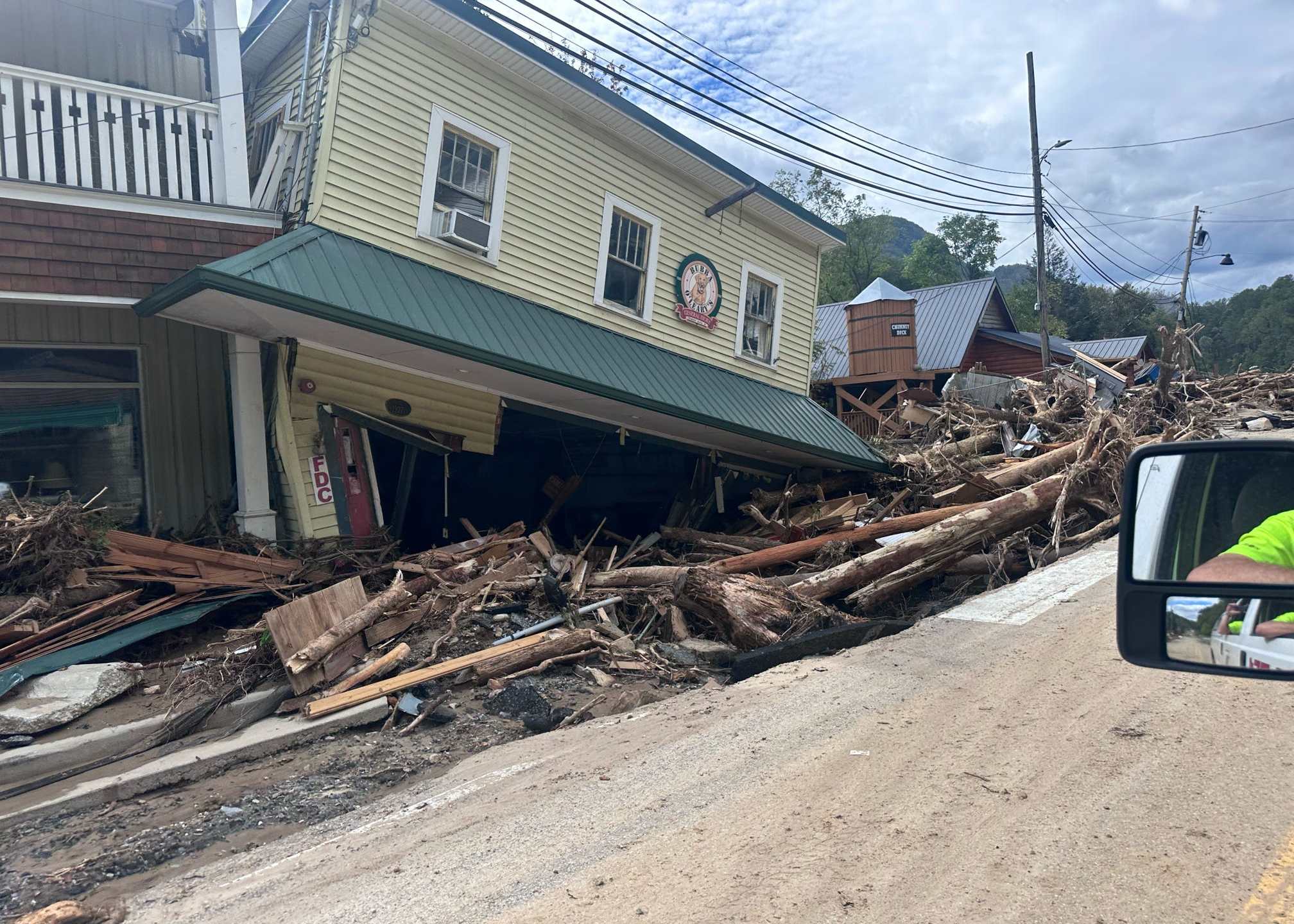 Destruction left behind by Hurricane Helene in North Carolina. (Courtesy Michigan Task Force 1)
