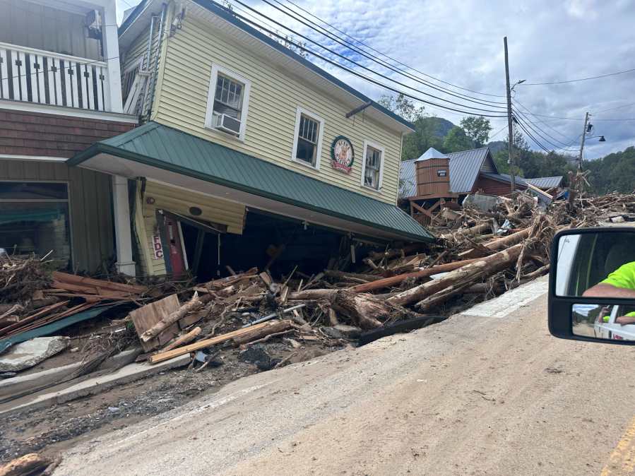 Destruction left behind by Hurricane Helene in North Carolina. (Courtesy Michigan Task Force 1)