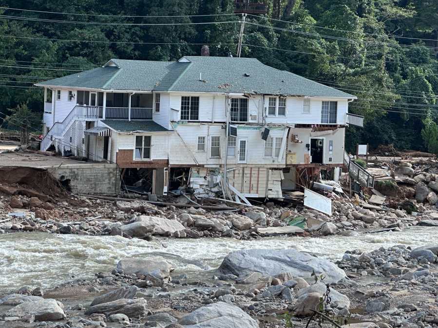 Destruction left behind by Hurricane Helene in North Carolina. (Courtesy Michigan Task Force 1)