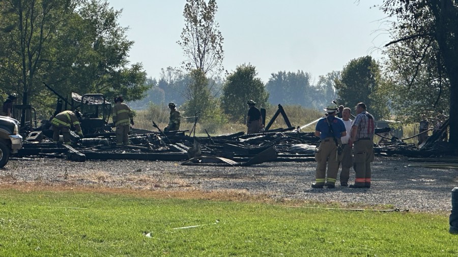 The scene of a fire in Blendon Township on Oct. 6, 2024.