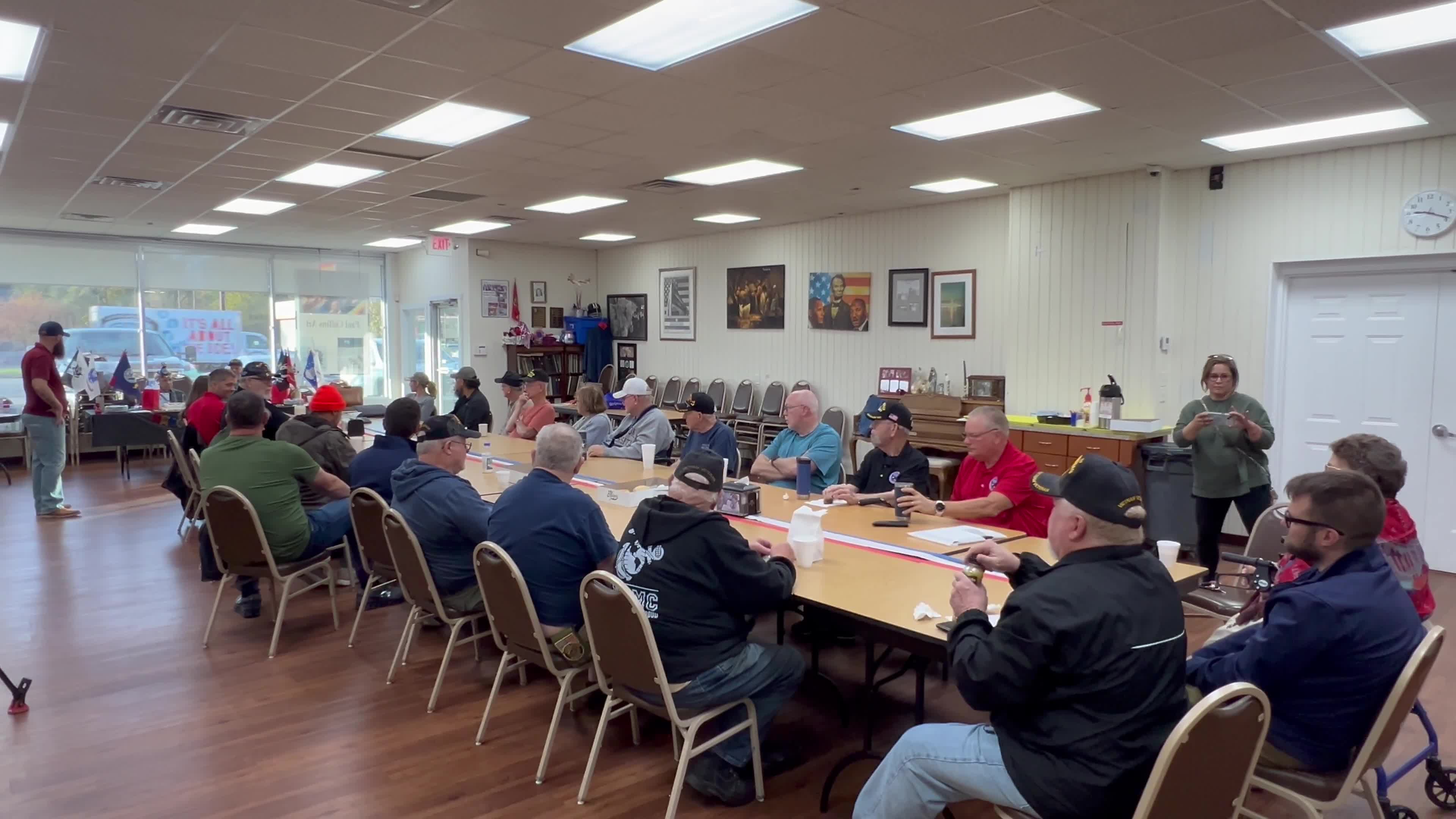 Veterans meet at Marge's Donut Den on Wednesday, Oct. 23, 2024.