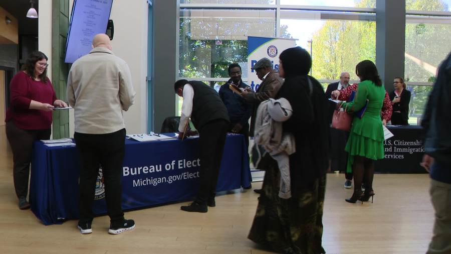A naturalization ceremony Wednesday in Grand Rapids Township. (Oct. 16, 2024)