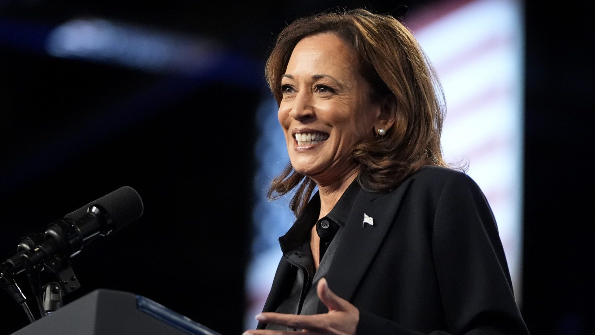 FILE - Democratic presidential nominee Vice President Kamala Harris speaks during a rally at the Dort Financial Center in Flint, Mich., Friday, Oct. 4, 2024. (AP Photo/Mark Schiefelbein, File)