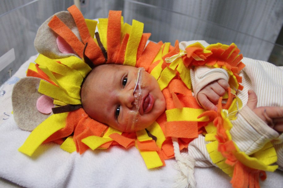 Nurses at Trinity Health Grand Rapids got their NICU patients ready for Halloween. (Courtesy Trinity Health)