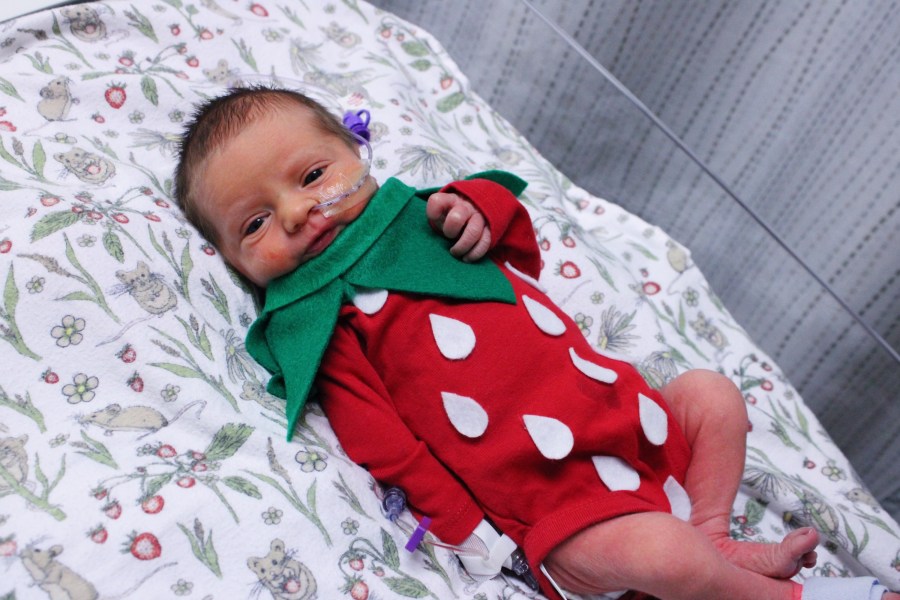 Nurses at Trinity Health Grand Rapids got their NICU patients ready for Halloween. (Courtesy Trinity Health)