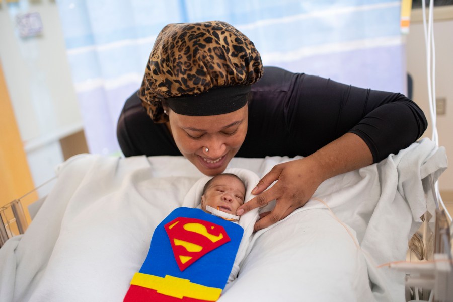 Jaheem's Mom chose Superman. "He's so strong," she said. (Courtesy Corewell Health)