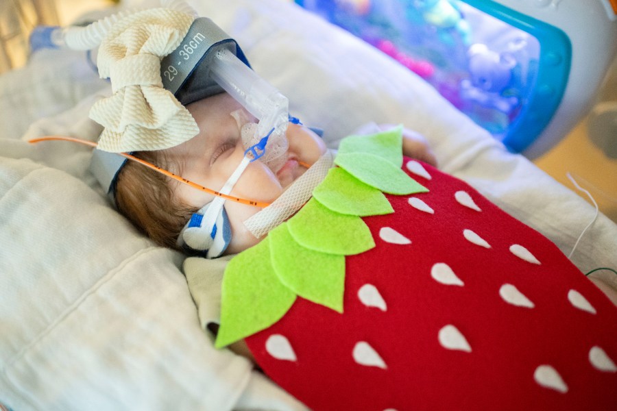 Summer is the most adorable strawberry there ever was, her parents say. (Courtesy Corewell Health)