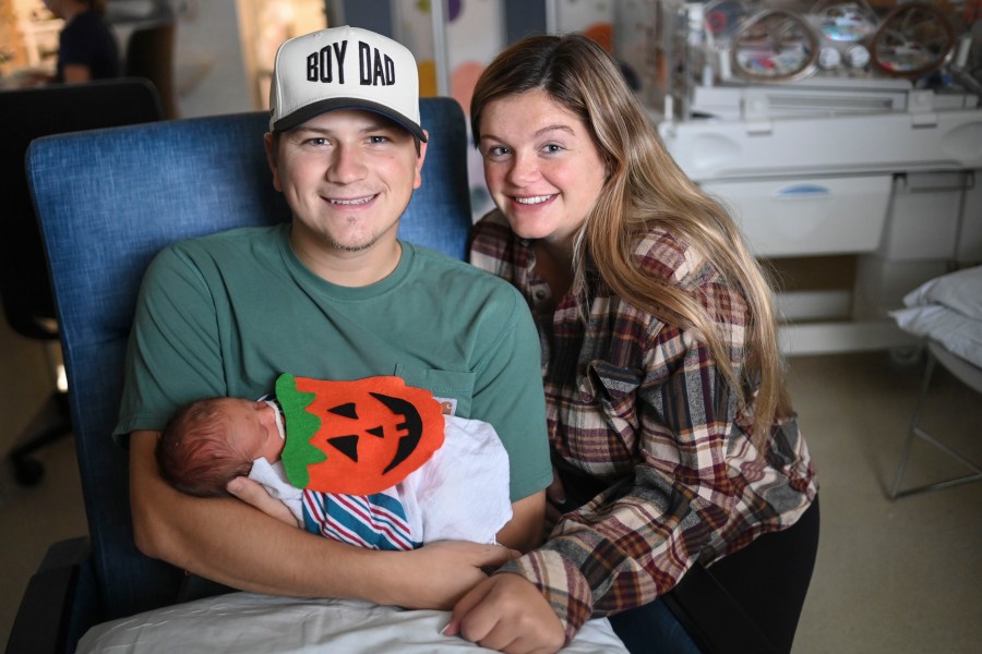 Beau's parents chose a classic pumpkin to celebrate the season. (Courtesy Corewell Health)