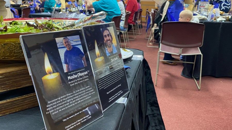 A remembrance ceremony held at the Chabad House of Western Michigan on Oct. 7, 2024, one year after the Oct. 7 attacks in Israel by Hamas militants.