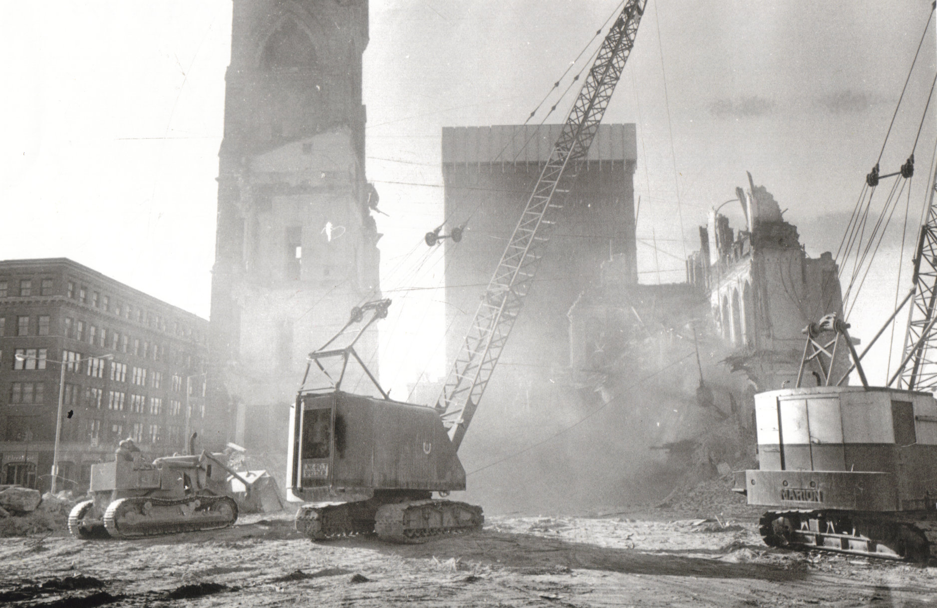 The demolition of the old Grand Rapids City Hall in 1969. (Courtesy Grand Rapids Public Museum)