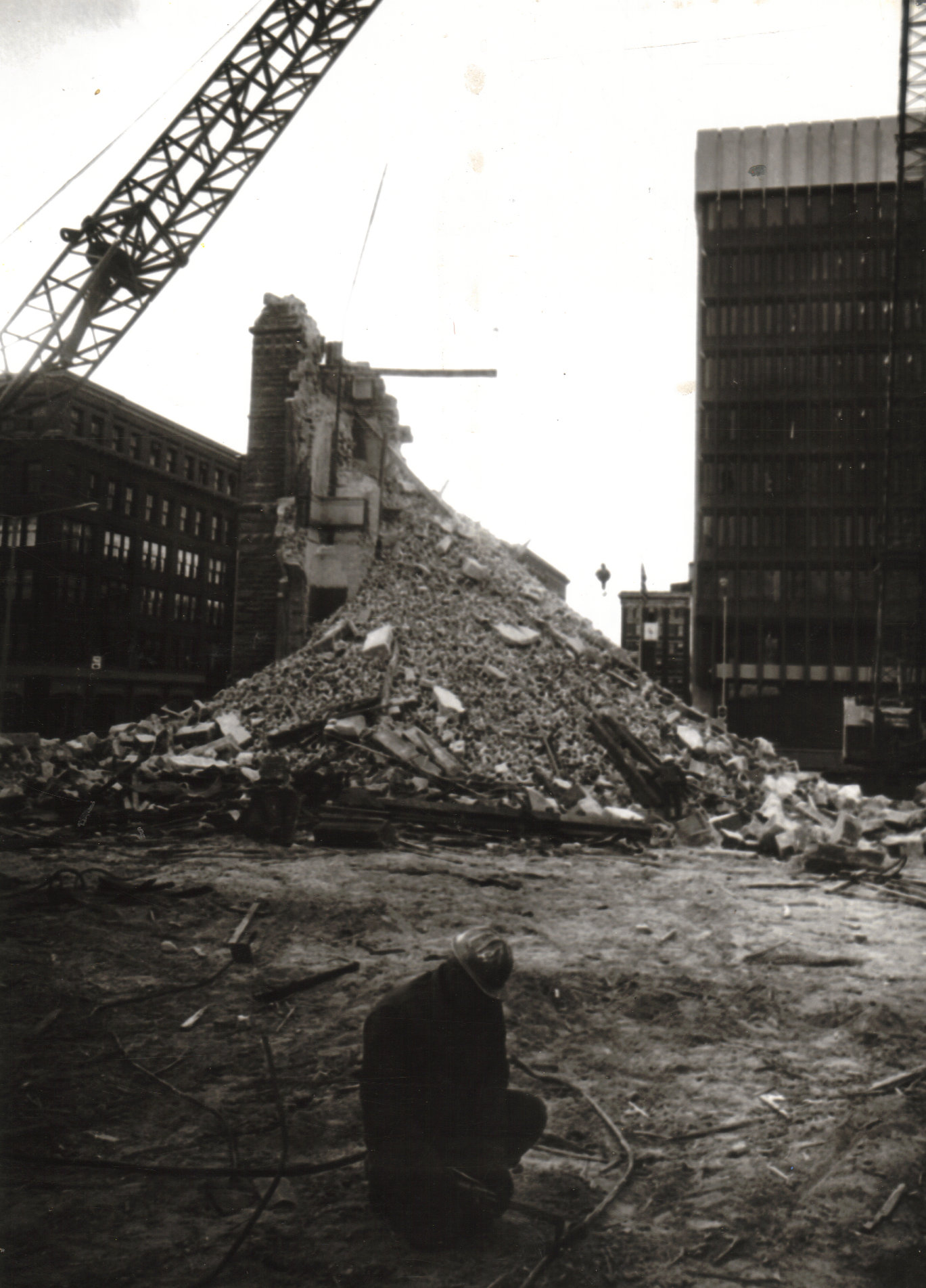 The demolition of the old Grand Rapids City Hall in 1969. (Courtesy Grand Rapids Public Museum)
