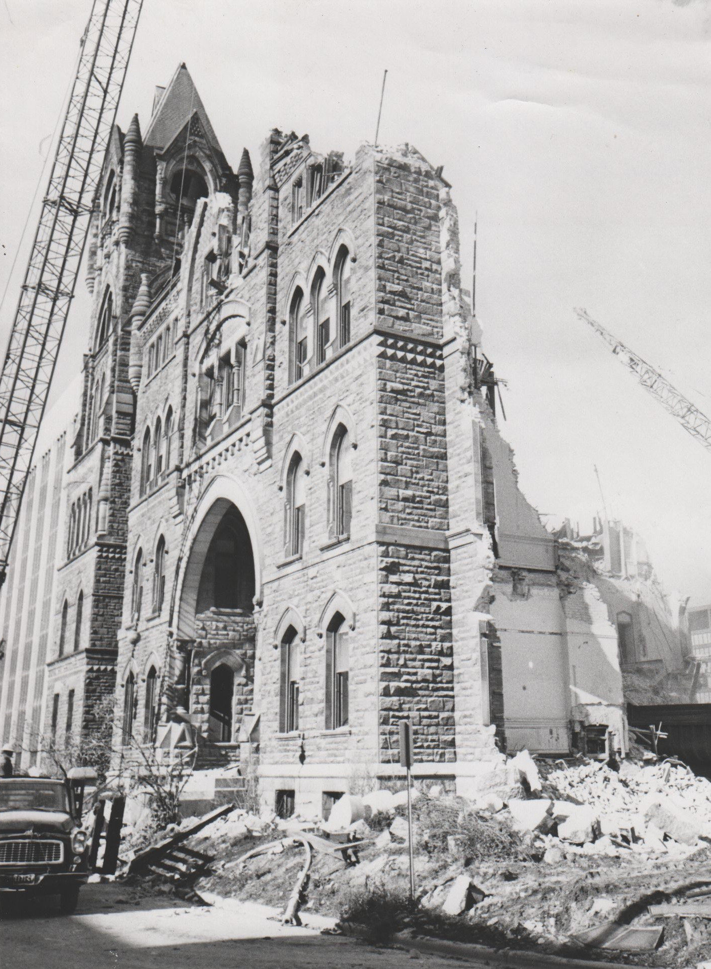 The demolition of the old Grand Rapids City Hall in 1969. (Courtesy Grand Rapids Public Museum)