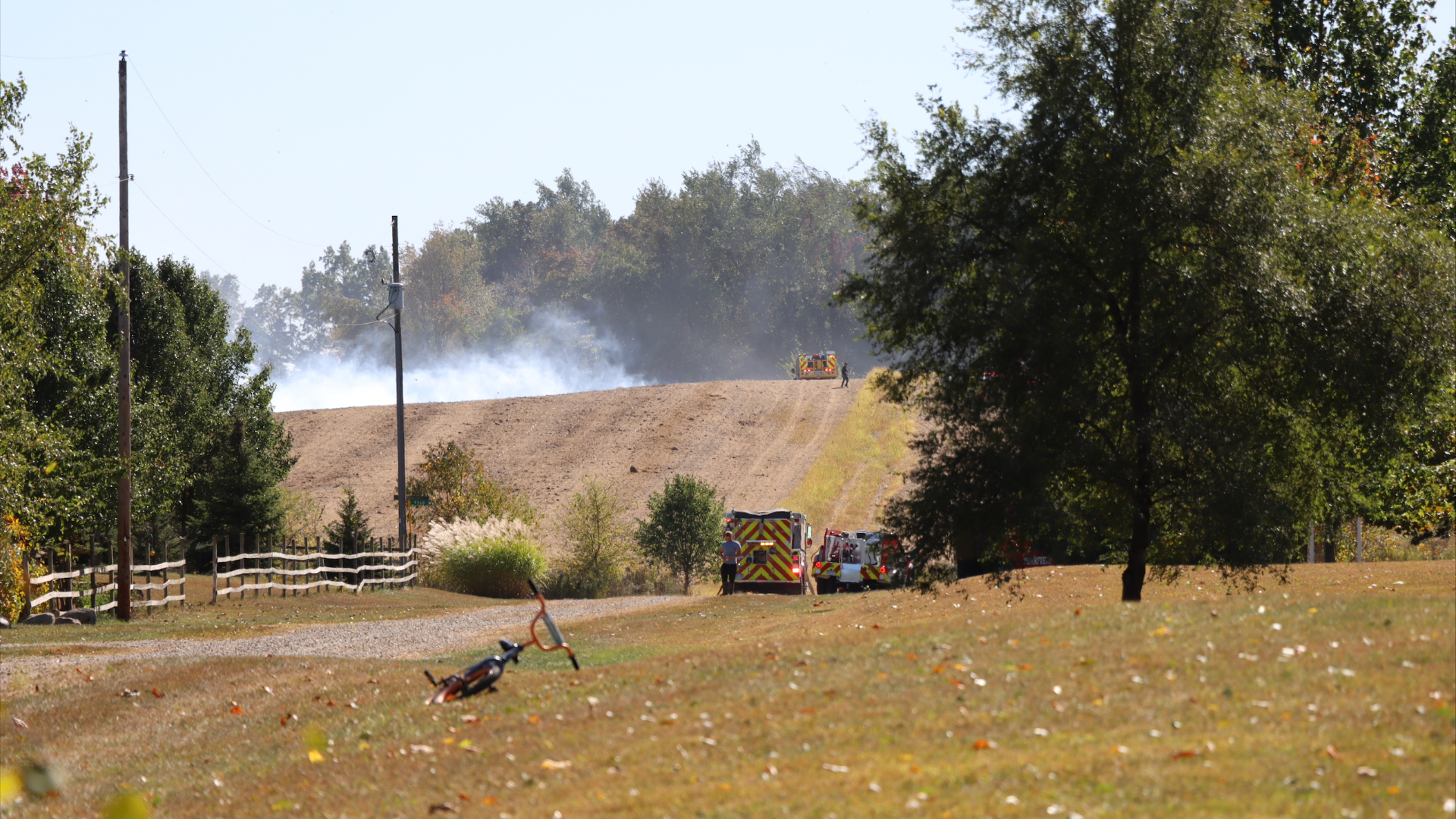 The scene of a fire in Emmett Charter Township on Oct. 6, 2024.