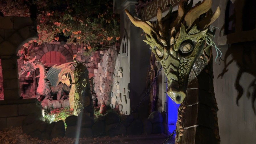 The Haunting of Storybook Hollow Halloween display at the Dunahee home in Alpine Township. (Oct. 24, 2024)