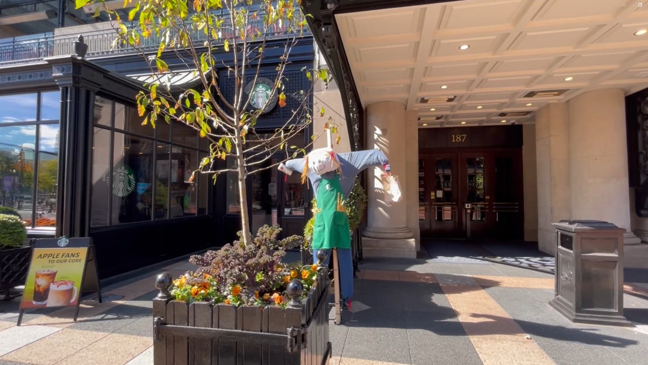 One of the many scarecrows in downtown Grand Rapids part of the inaugural Downtown Grand Rapids Scarecrow Contest.