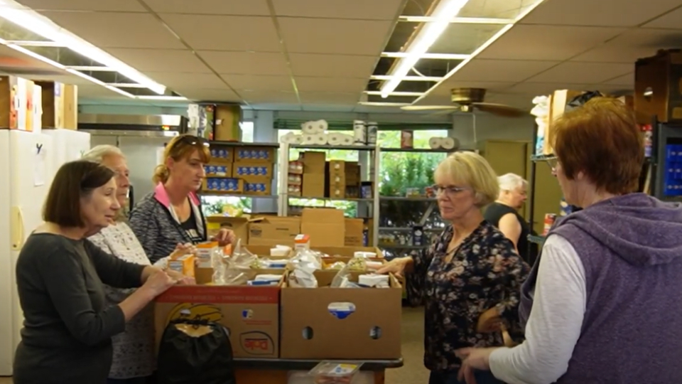 The food pantry hosted by Zion Church of Ionia. (via Ionia High School)