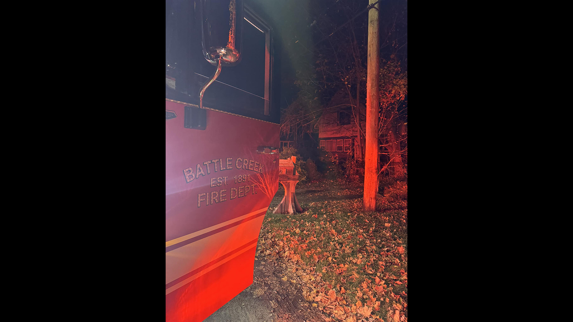 The scene of a fire in Battle Creek on Nov. 17, 2024. (Courtesy Battle Creek Firefighters IAFF Local 335)