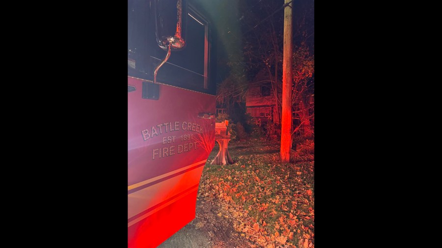 The scene of a fire in Battle Creek on Nov. 17, 2024. (Courtesy Battle Creek Firefighters IAFF Local 335)