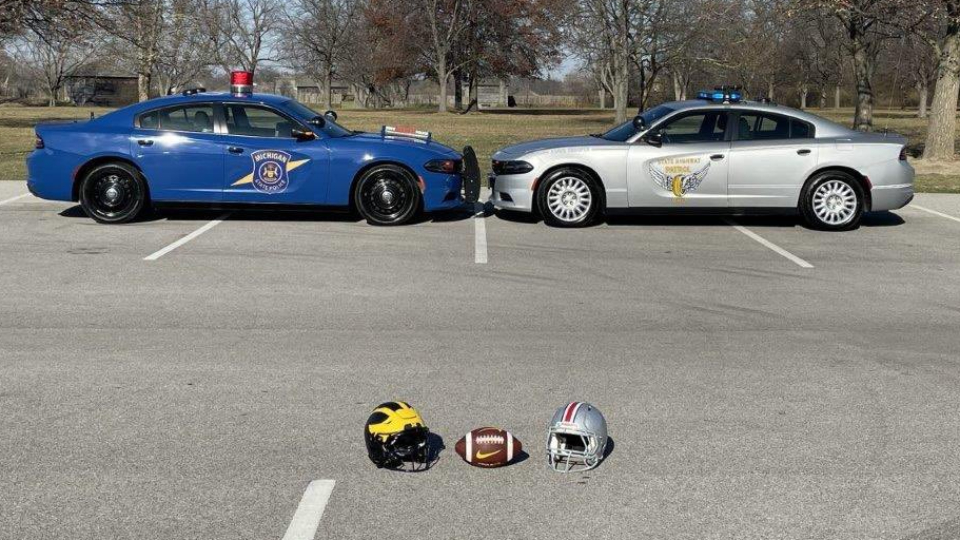 Ahead of the rivalry game Saturday, Michigan State Police and Ohio State Highway Patrol are teaming up against drunk driving. (Courtesy Michigan State Police)