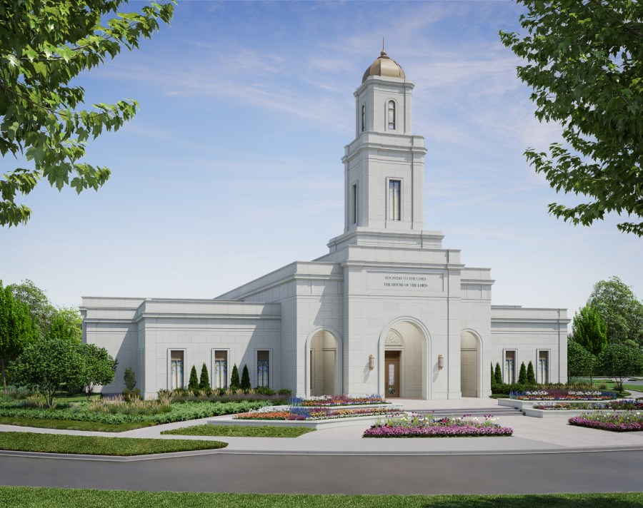 A rendering of the planned Church of Jesus Christ of Latter-day Saints Grand Rapids Michigan Temple. (Courtesy The Church of Jesus Christ of Latter-day Saints)