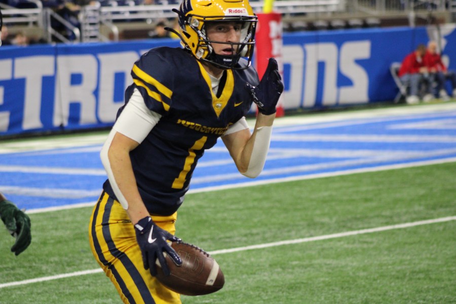 Hudsonville lost the Division 1 state championship game against Cass Tech on Nov. 30, 2024. (Dean Holzwarth/WOOD TV8)