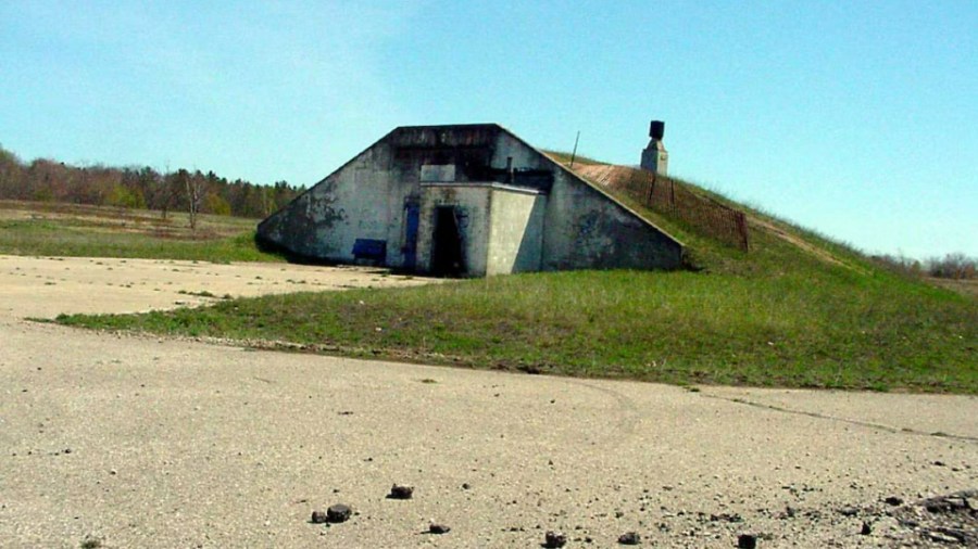 An old ammunition bunker located on the former Kincheloe Air Force Base in Chippewa County, Michigan. The base was decommissioned in 1977. (Courtesy U.S. Army Corps of Engineers)