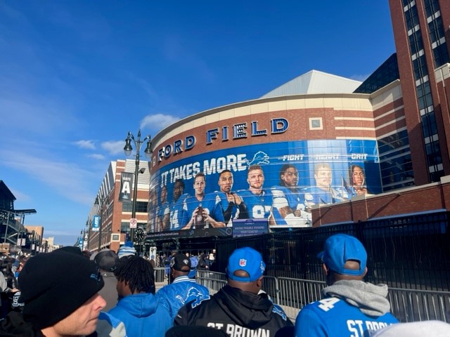 Ford Field for the Lions vs. Bears game on Thanksgiving Day, Nov. 28, 2024. (Dean Holzwarth/WOOD TV8)
