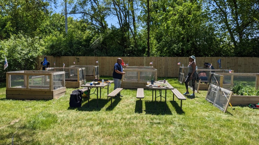 Therapy garden plants and boxes at Keystone Transitional House. (Courtesy Juan Gonzalez)