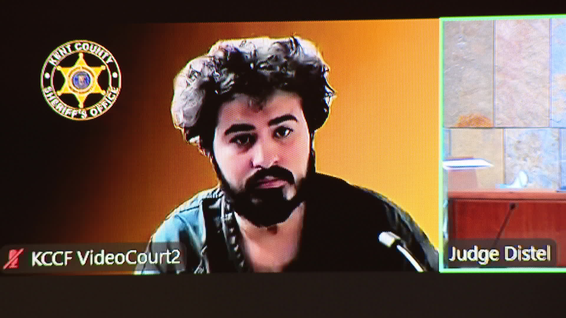 Marquis Martinez appears in Kent County court over video call for arraignment. (Nov. 21, 2024)