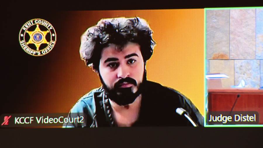 Marquis Martinez appears in Kent County court over video call for arraignment. (Nov. 21, 2024)