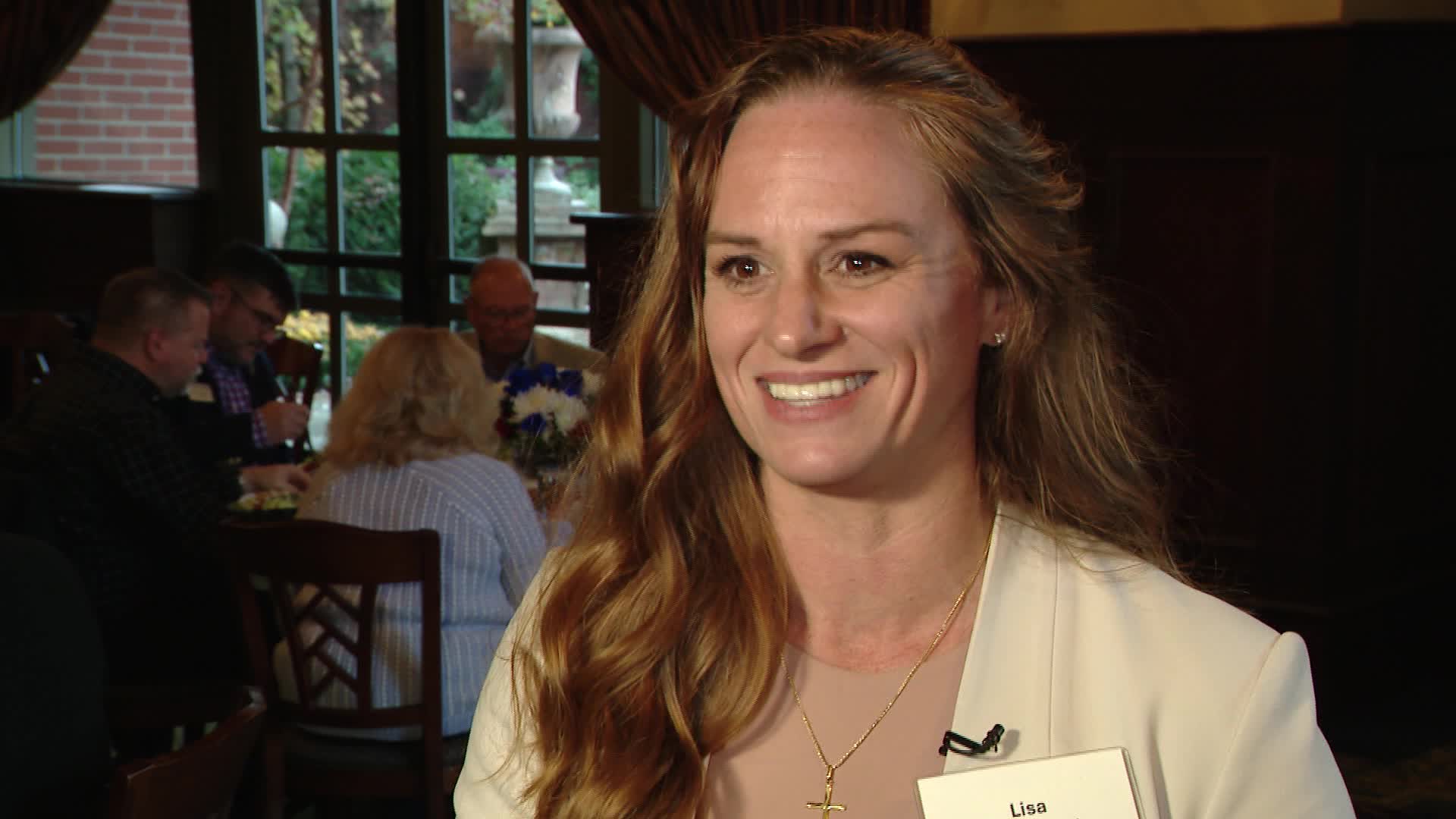 U.S. Army Lt. Col. Lisa Jaster speaks with News 8 in Grand Rapids on Nov. 11, 2024.